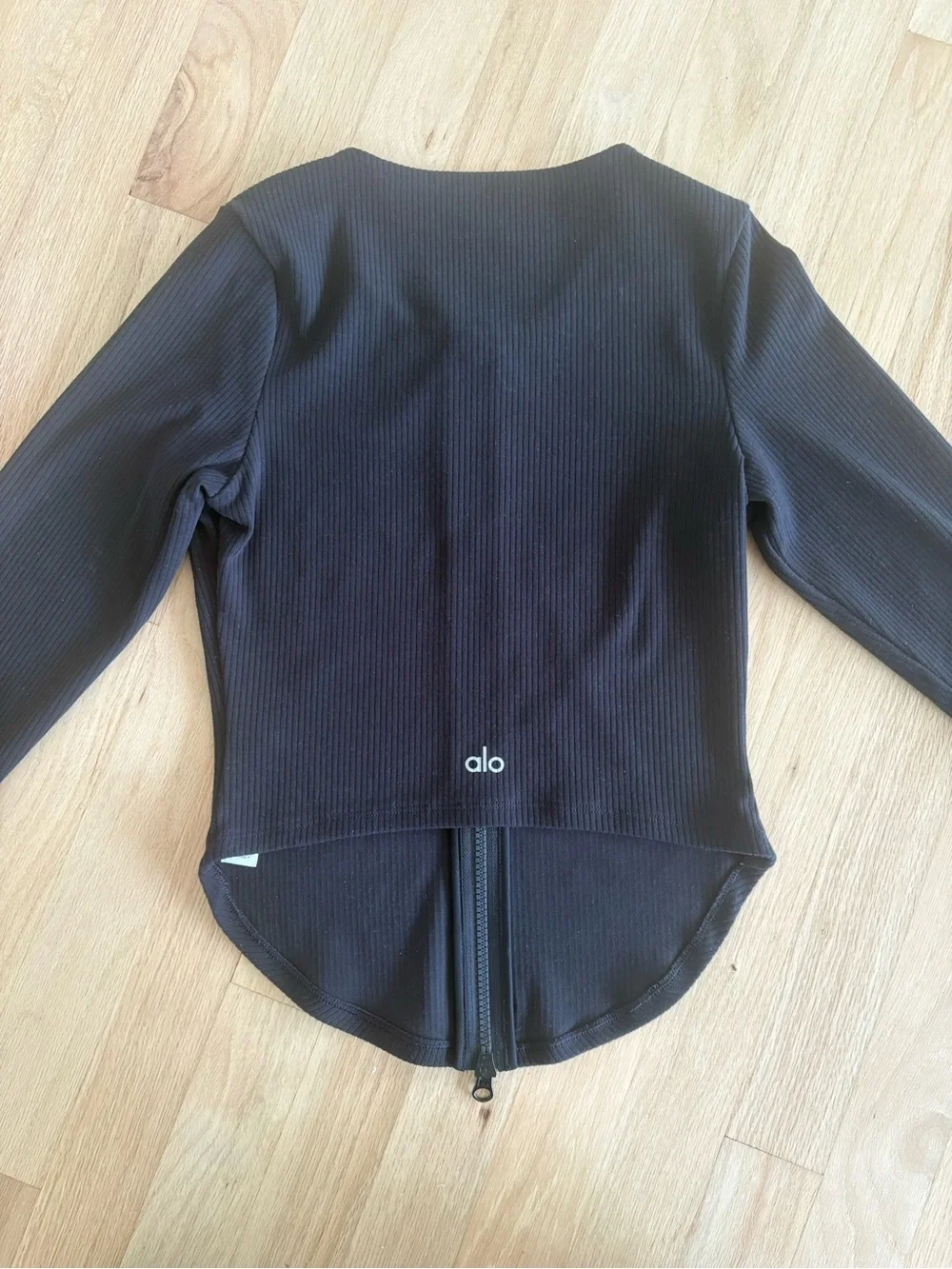 Alo Yoga Black Ribbed Stardust Long Sleeve